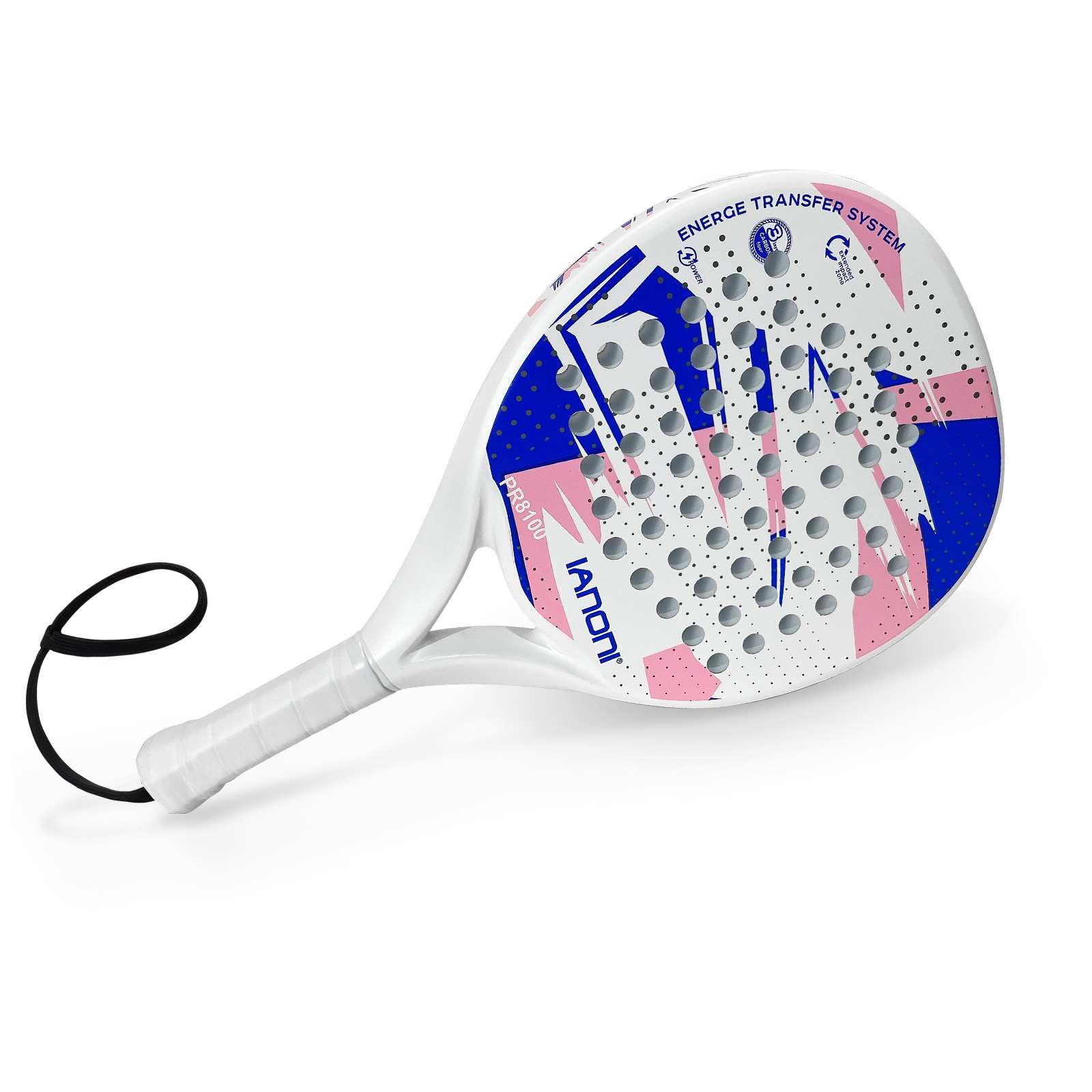 Premsons® PR8100 Full Carbon Padel Racket – Lightweight Power & Control Paddle with EVA Memory Core, Easy Swing Design - White