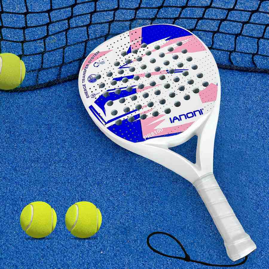 Premsons® PR8100 Full Carbon Padel Racket – Lightweight Power & Control Paddle with EVA Memory Core, Easy Swing Design - White