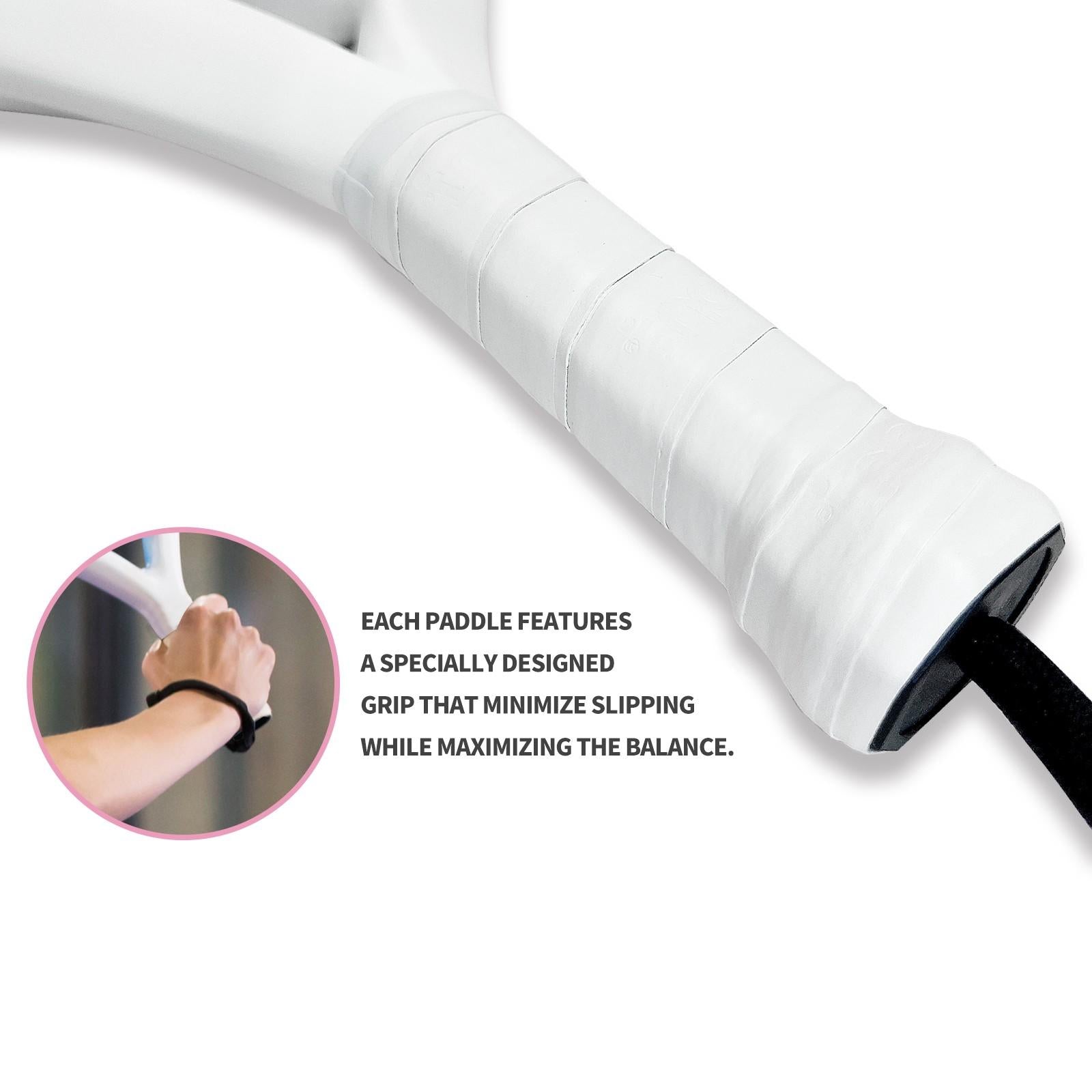 Premsons® PR8100 Full Carbon Padel Racket – Lightweight Power & Control Paddle with EVA Memory Core, Easy Swing Design - White