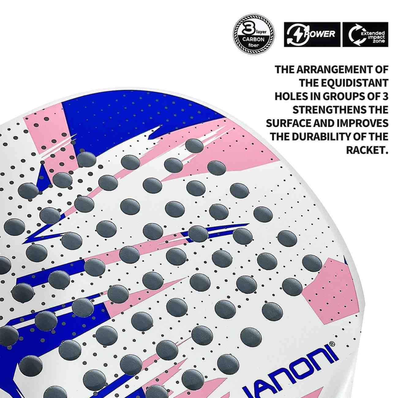 Premsons® PR8100 Full Carbon Padel Racket – Lightweight Power & Control Paddle with EVA Memory Core, Easy Swing Design - White