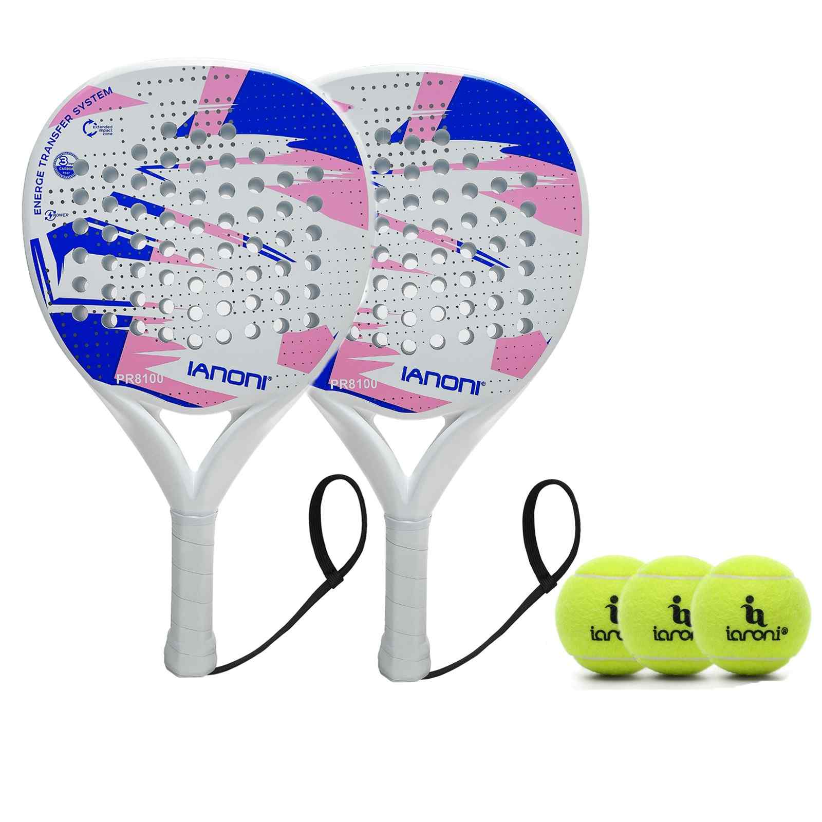 Premsons® PR8100 Full Carbon Padel Racket – Lightweight Power & Control Paddle with EVA Memory Core, Easy Swing Design - White