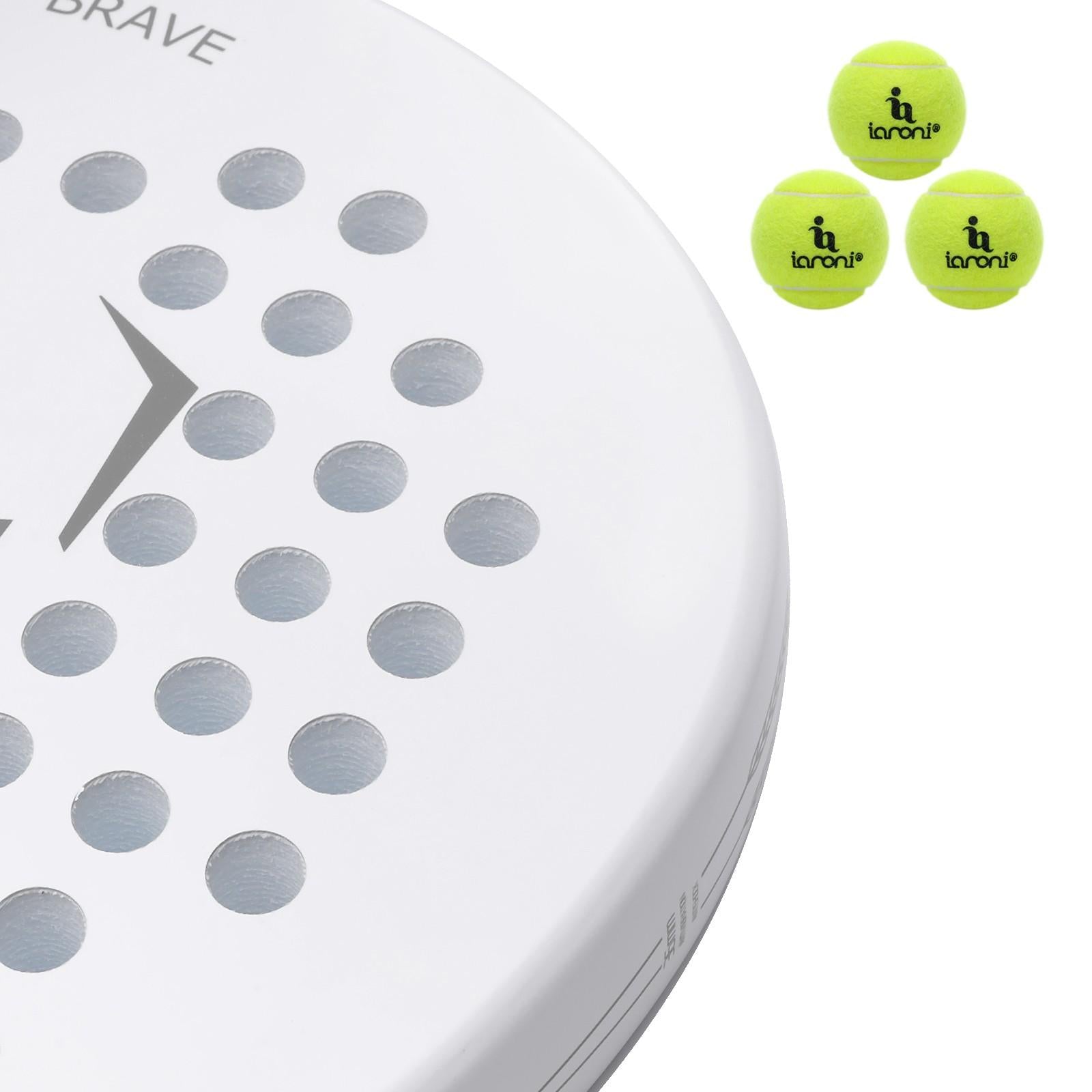 Premsons® PR8100 Full Carbon Padel Racket – Lightweight Power & Control Paddle with EVA Memory Core, Easy Swing Design - White