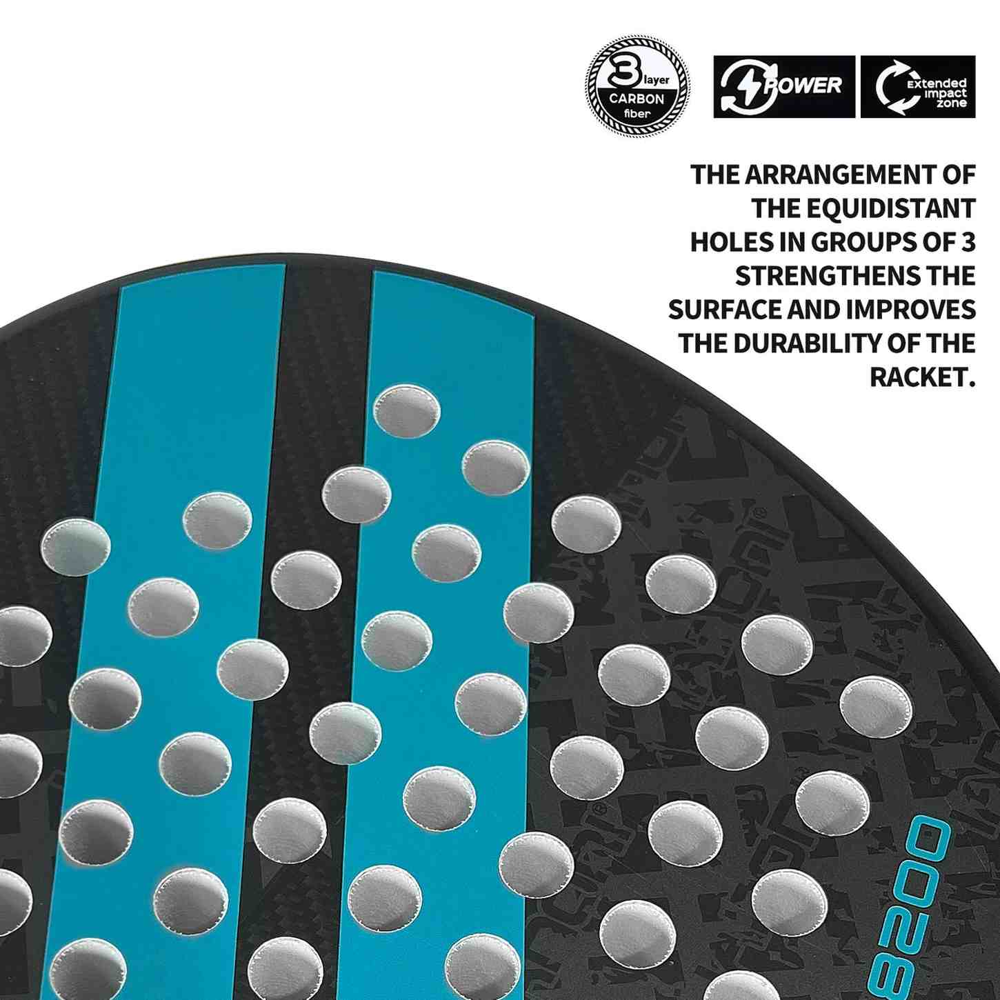 Premsons® PR8200 Carbon Fiber Padel Racket – Precision Control Paddle with Full Carbon Face & EVA Core - Blue