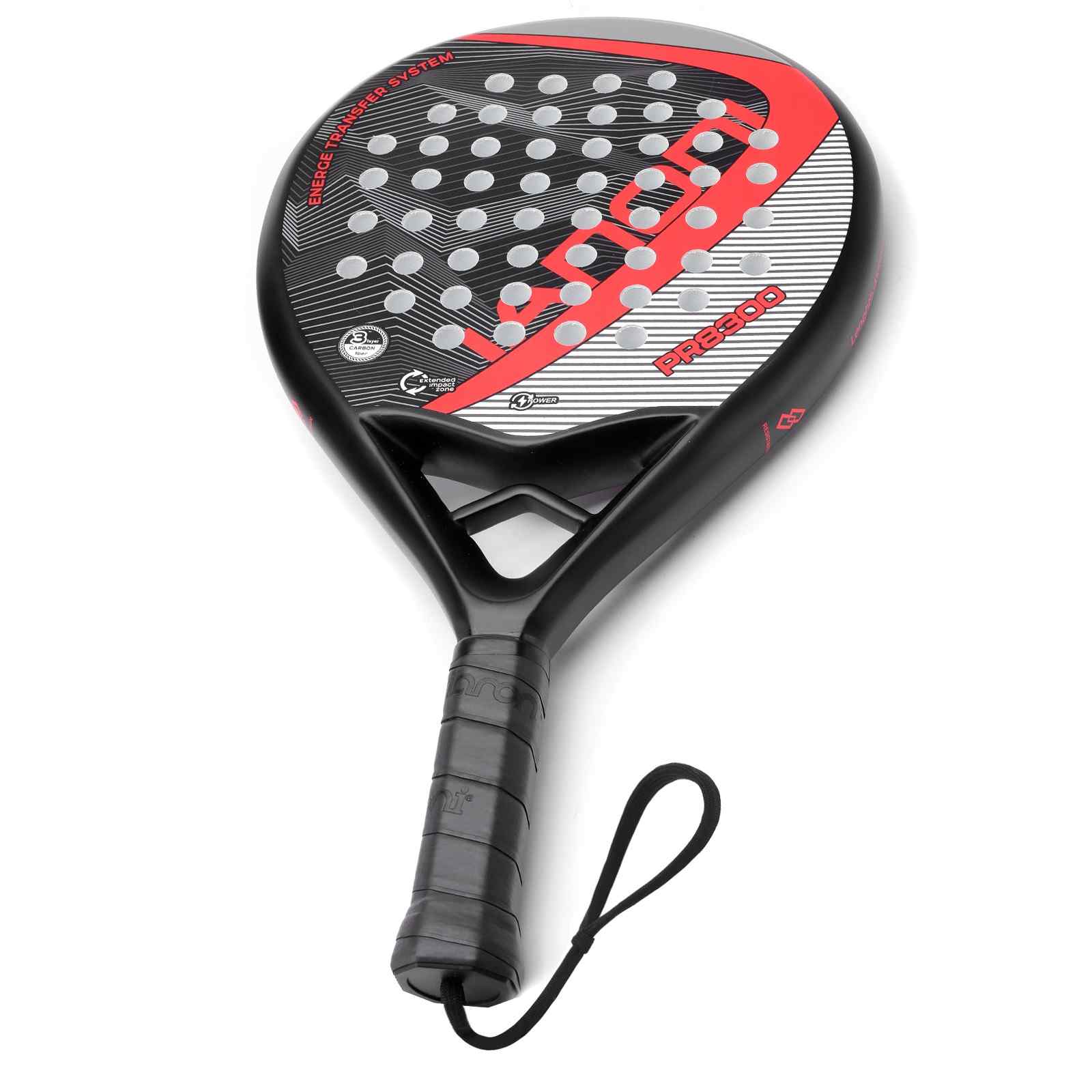 Premsons® PR8300 Full Carbon Padel Racket – Professional Control & Power Paddle with EVA Core - Red