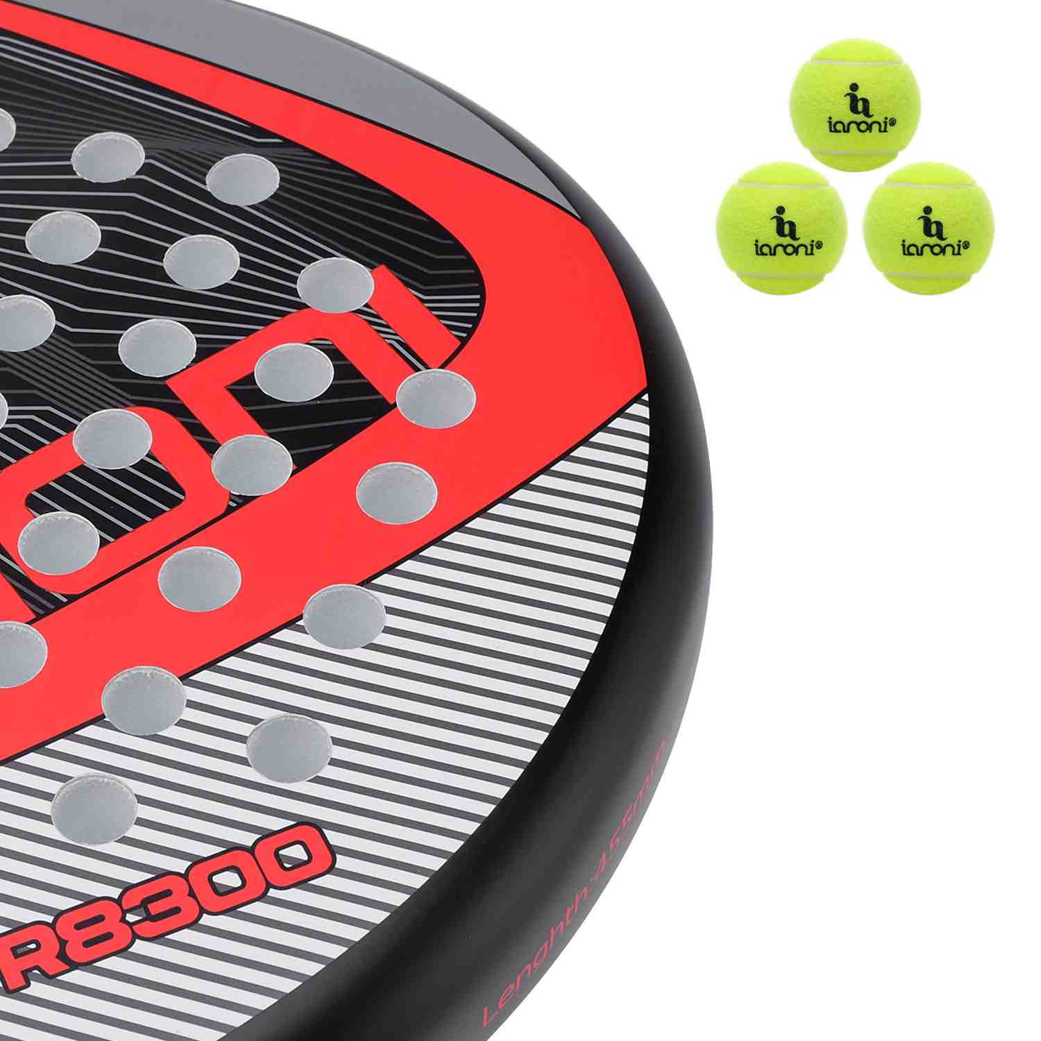 Premsons® PR8300 Full Carbon Padel Racket – Professional Control & Power Paddle with EVA Core - Red