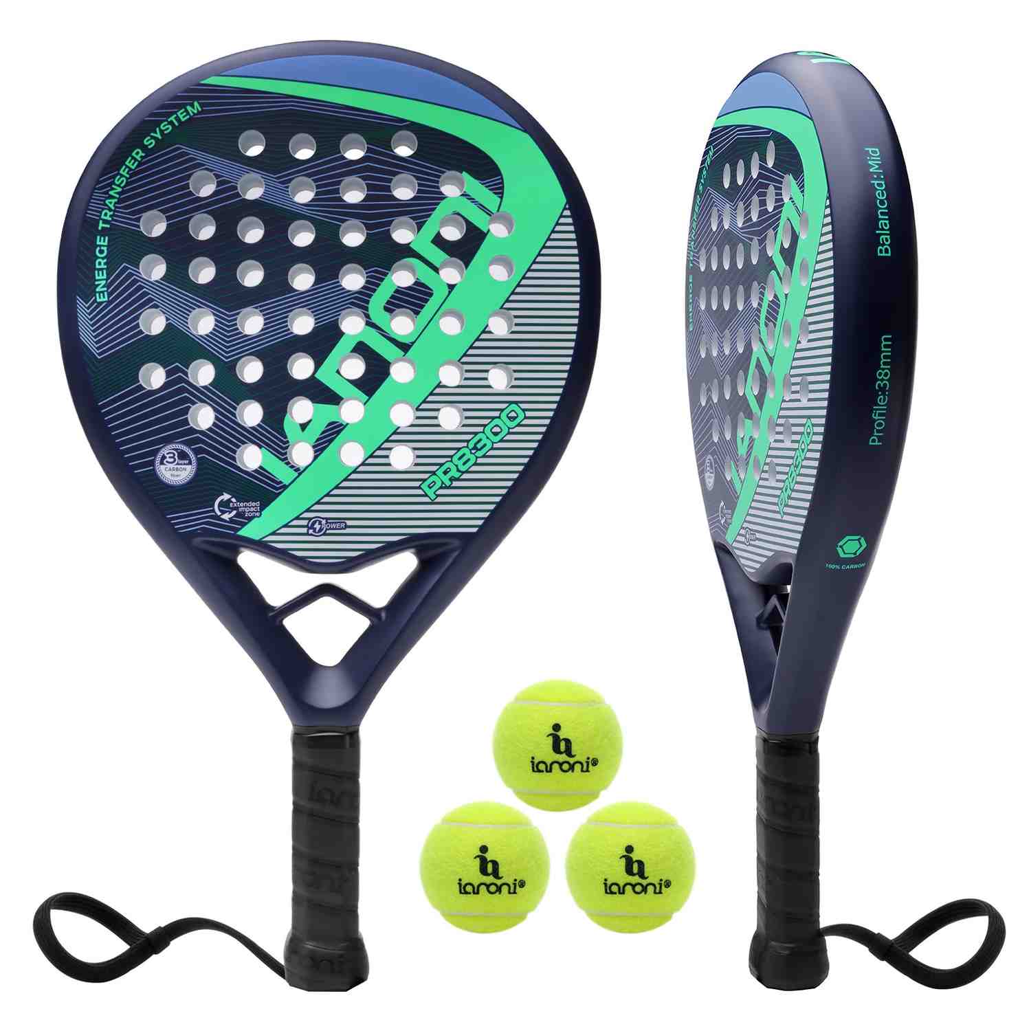 Premsons® PR8300 Full Carbon Padel Racket – Professional Control & Power Paddle with EVA Core - Blue
