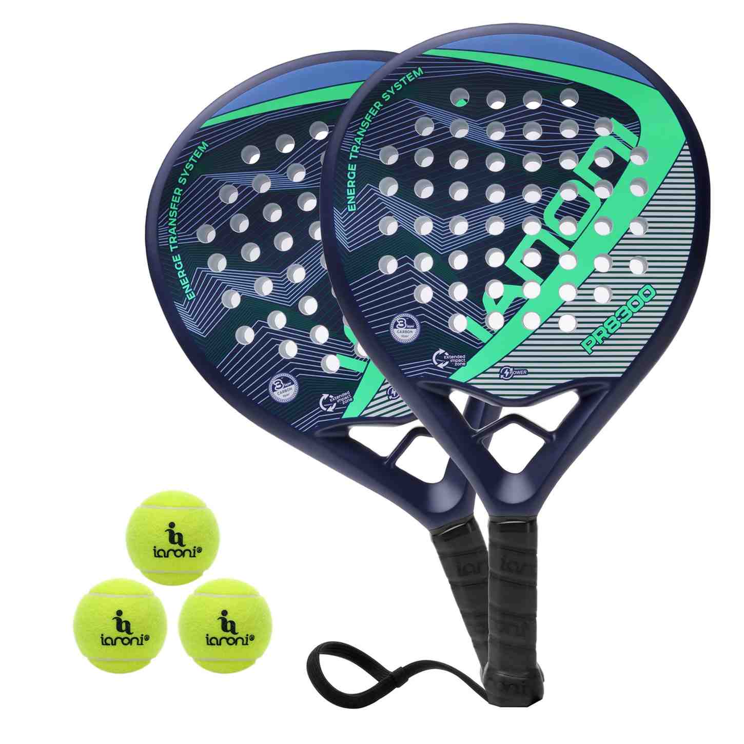 Premsons® PR8300 Full Carbon Padel Racket – Professional Control & Power Paddle with EVA Core - Blue