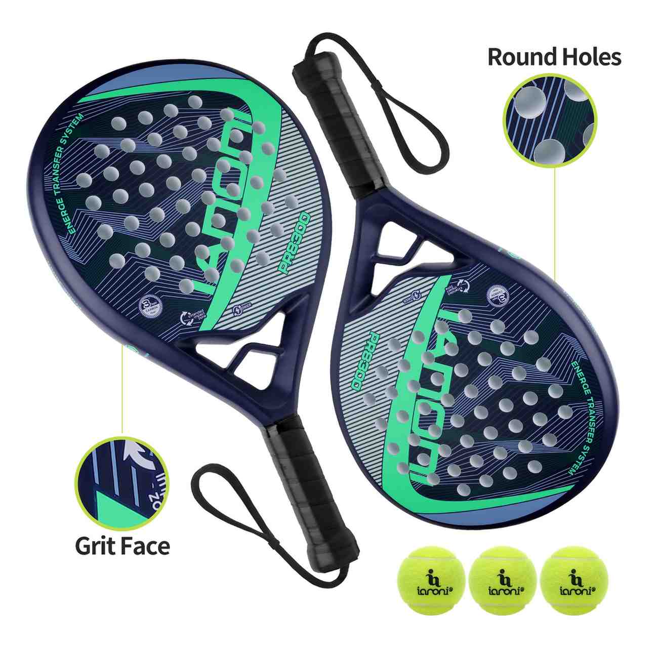 Premsons® PR8300 Full Carbon Padel Racket – Professional Control & Power Paddle with EVA Core - Blue