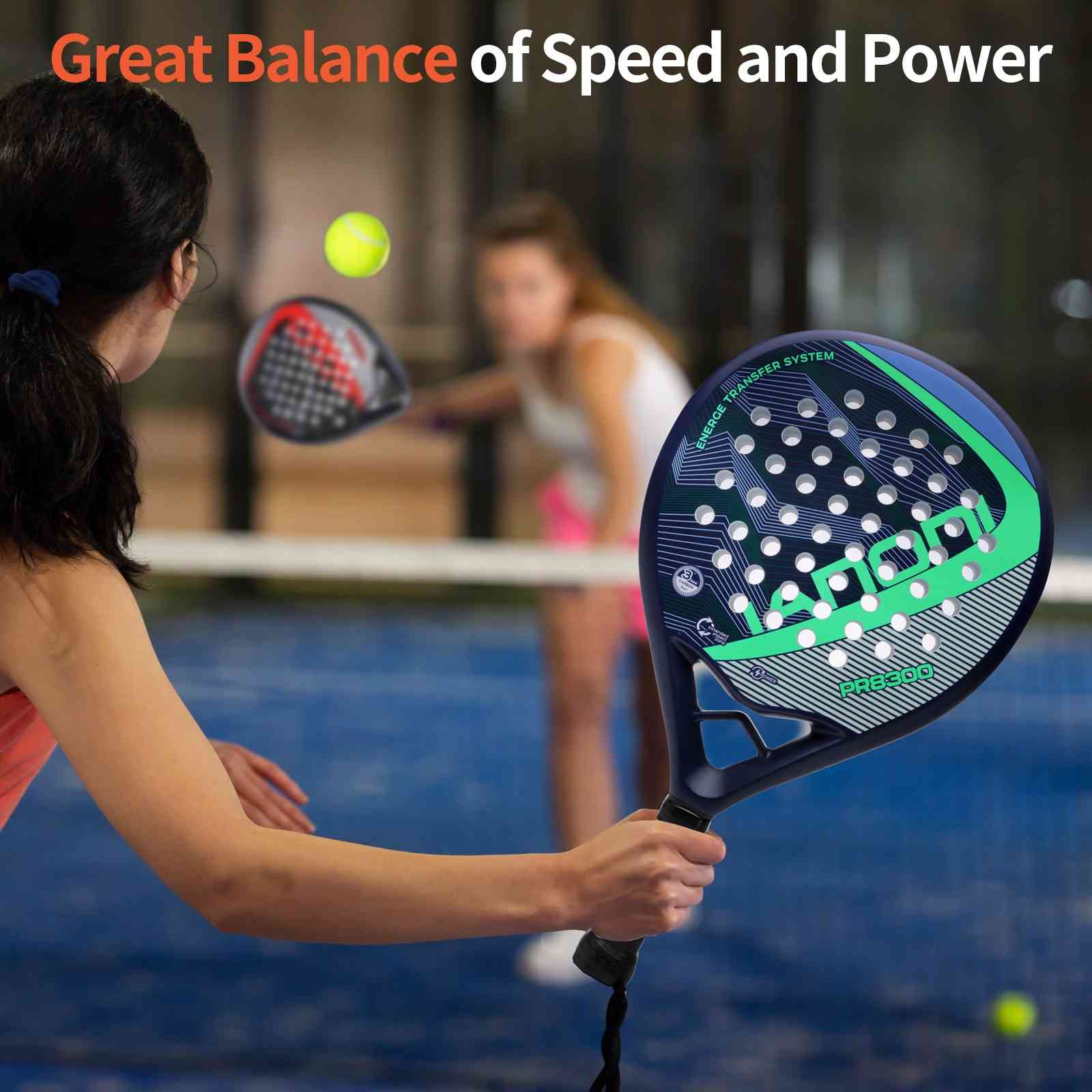 Premsons® PR8300 Full Carbon Padel Racket – Professional Control & Power Paddle with EVA Core - Blue