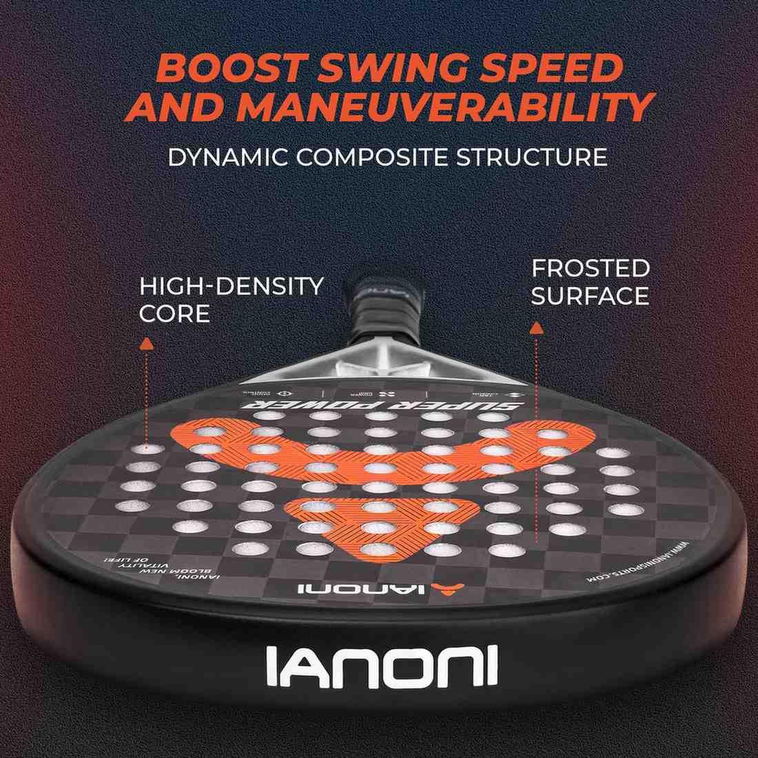 Premsons® 18K Carbon Fiber Super Power Padel Racket – Premium Power, Spin & Control - Black & Orange