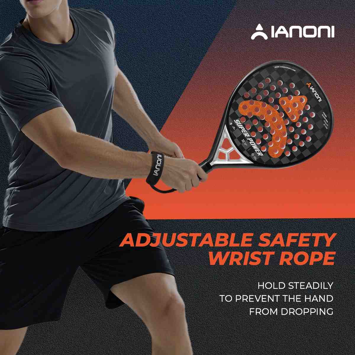 Premsons® 18K Carbon Fiber Super Power Padel Racket – Premium Power, Spin & Control - Black & Orange
