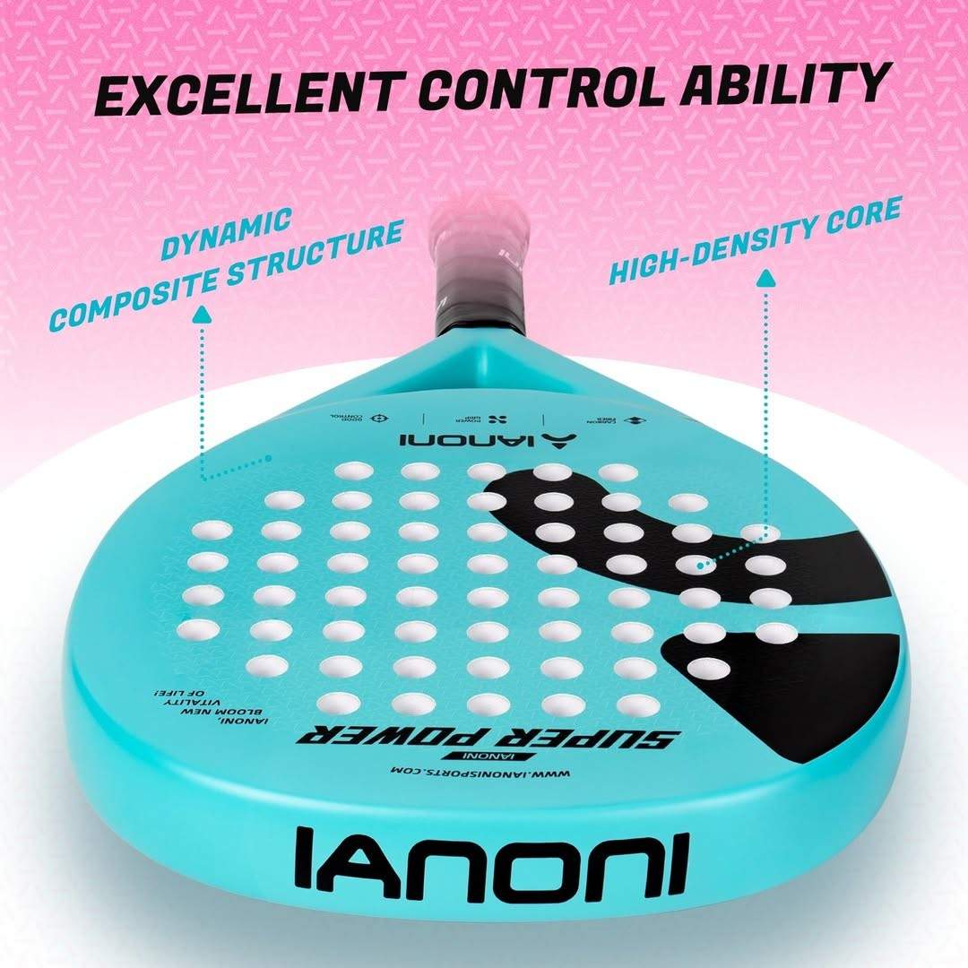 Premsons® Super Power Carbon Fiber Padel Racket – 3D Surface Power & Control Paddle with EVA Core - Blue