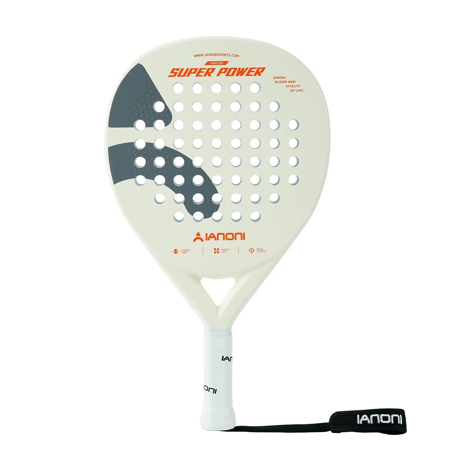 Premsons® Super Power Carbon Fiber Padel Racket – 3D Surface Power & Control Paddle with EVA Core - White