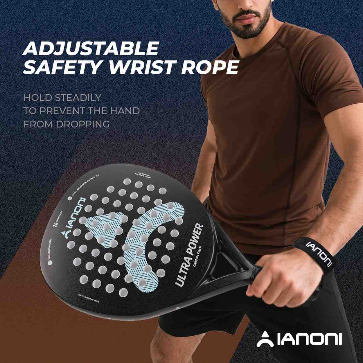 Premsons® Ultra Power Carbon Fiber Padel Racket – High Power Spin Paddle with EVA Core - Black & Light Blue