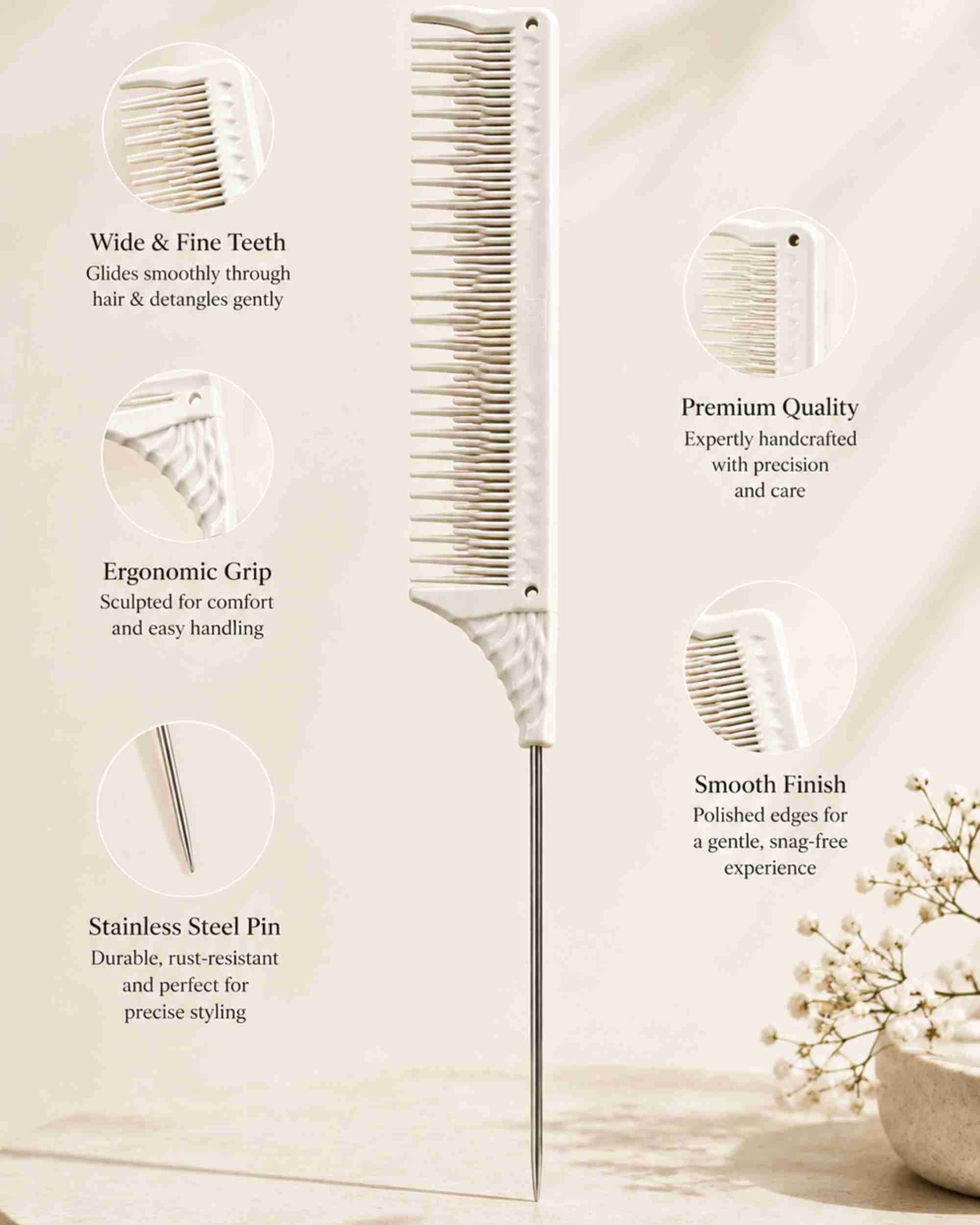 Premsons® JRL J103 8.8" Professional Teasing & Volumizing Comb