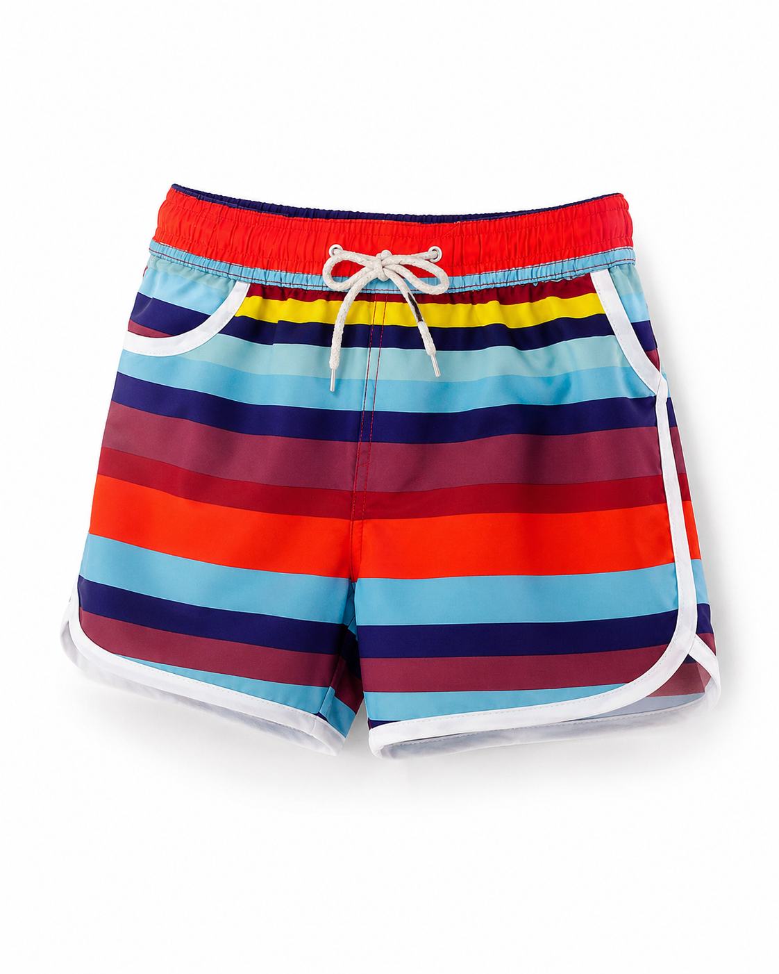 Premsons® Boys’ Striped Swim Shorts – Quick-Dry Beach & Pool Shorts with Drawstring | Ages 10–12 Years