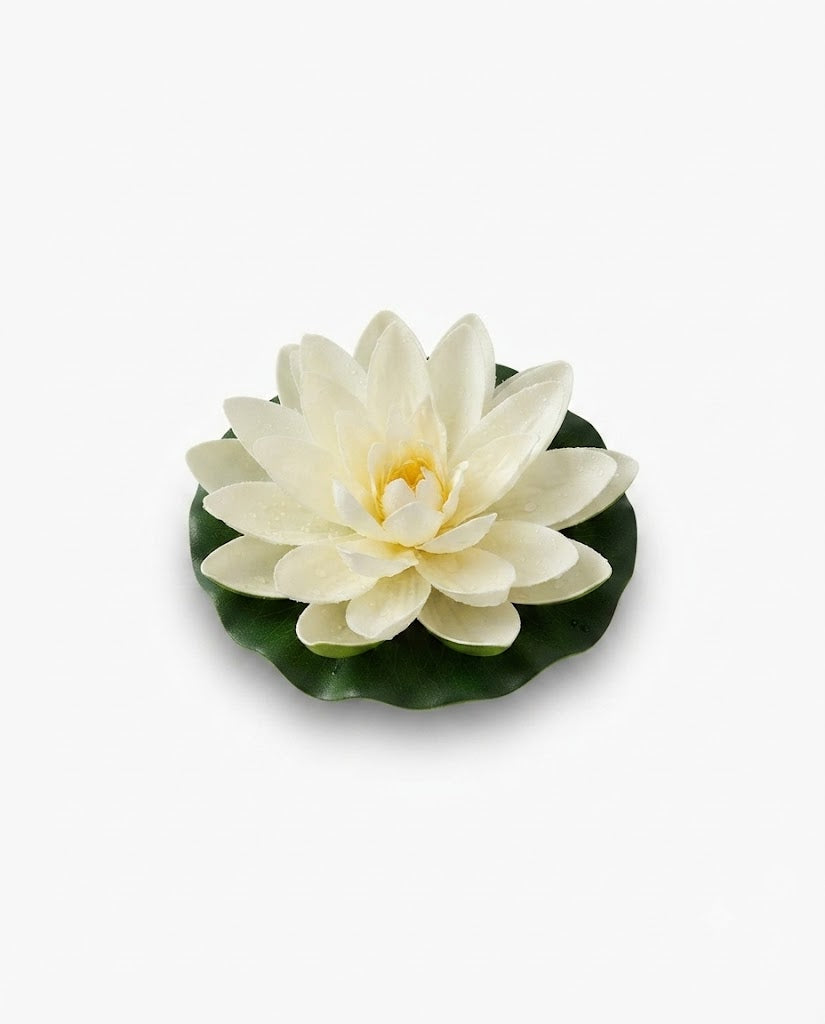 Premsons® Premium White Lotus Floating Flower – Decorative Artificial Bloom for Urli, Fountain & Centerpiece (Pack of 4)