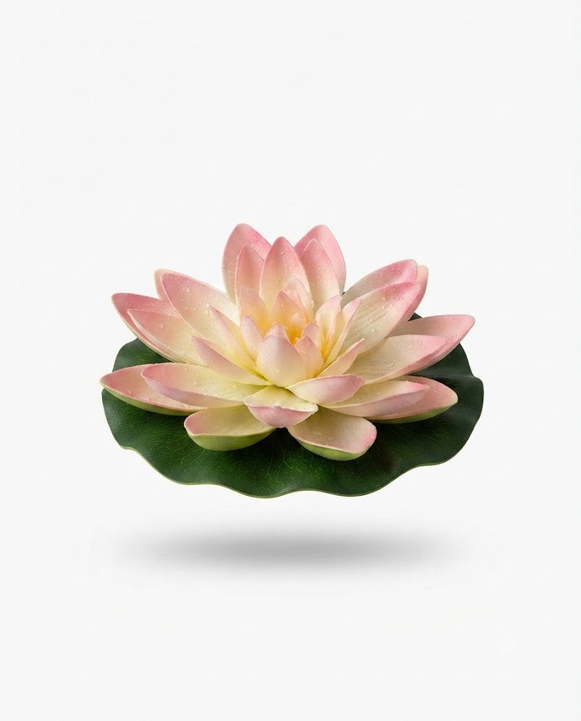 Premsons®Artificial light Pink Lotus Flower Set of 4 – Realistic Faux Floating Water Lily Flowers for Home, Temple, Bowl, Pond & Wedding Decoration