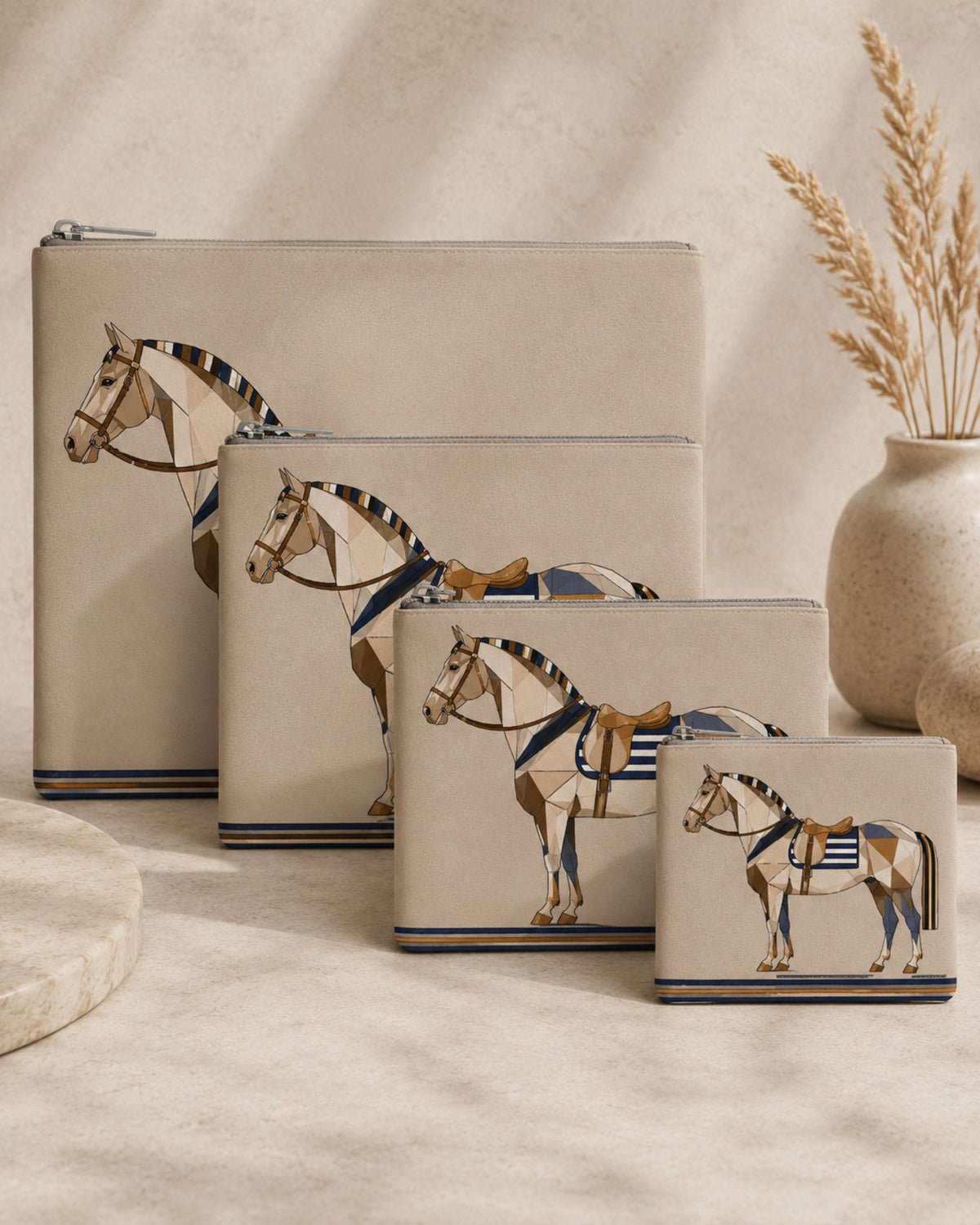 Premsons® Equus Vegan Leather Zipper Pouch – Multipurpose Organiser – S, M, L & XL