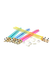 Premsons® Mahjong Acrylic Racks Set – Colourful Transparent Tile Racks for Mahjong Game Tables - Pink, Yellow, Blue & Green - Set of 4