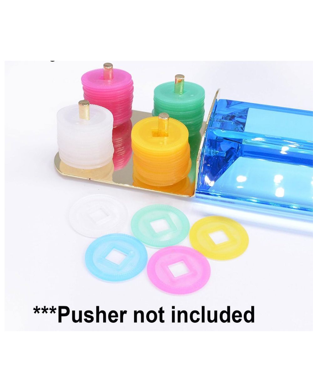 Premsons® Mahjong Acrylic Racks Set – Colourful Transparent Tile Racks for Mahjong Game Tables - Pink, Yellow, Blue & Green - Set of 4