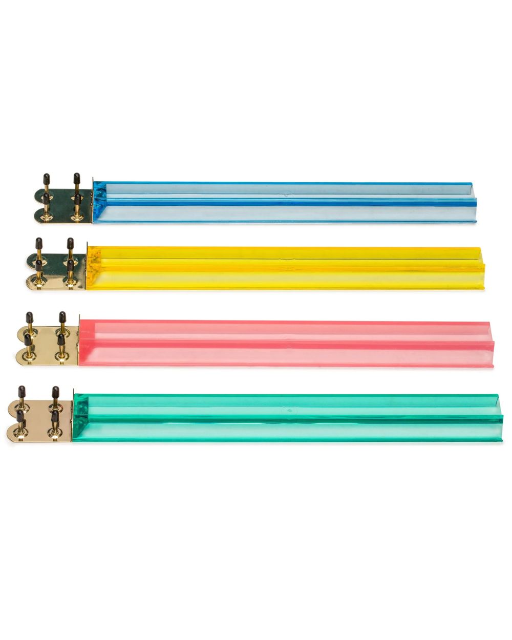 Premsons® Mahjong Acrylic Racks Set – Colourful Transparent Tile Racks for Mahjong Game Tables - Pink, Yellow, Blue & Green - Set of 4
