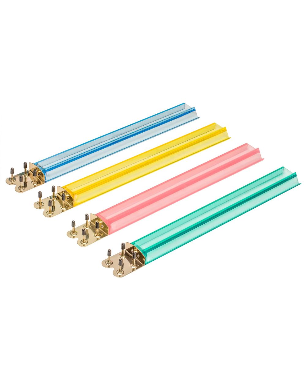 Premsons® Mahjong Acrylic Racks Set – Colourful Transparent Tile Racks for Mahjong Game Tables - Pink, Yellow, Blue & Green - Set of 4
