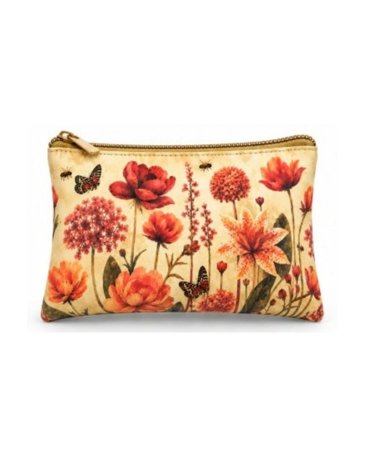 Premsons® Autumn Blooms Vegan Leather Zipper Pouch – Multipurpose Organiser – S, M, L & XL