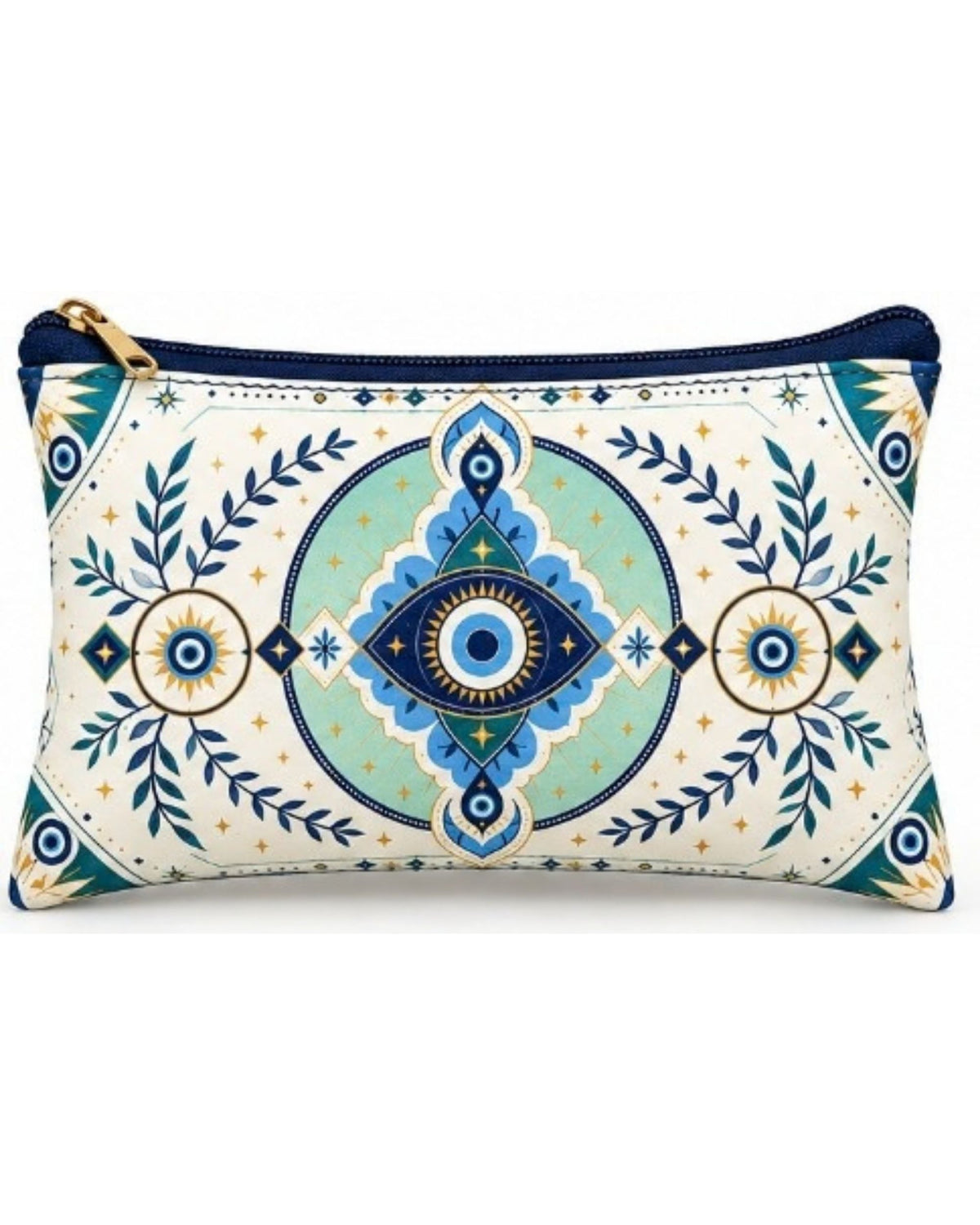 Premsons® Evil Eye Vegan Leather Zipper Pouch – Multipurpose Organiser – S, M, L & XL