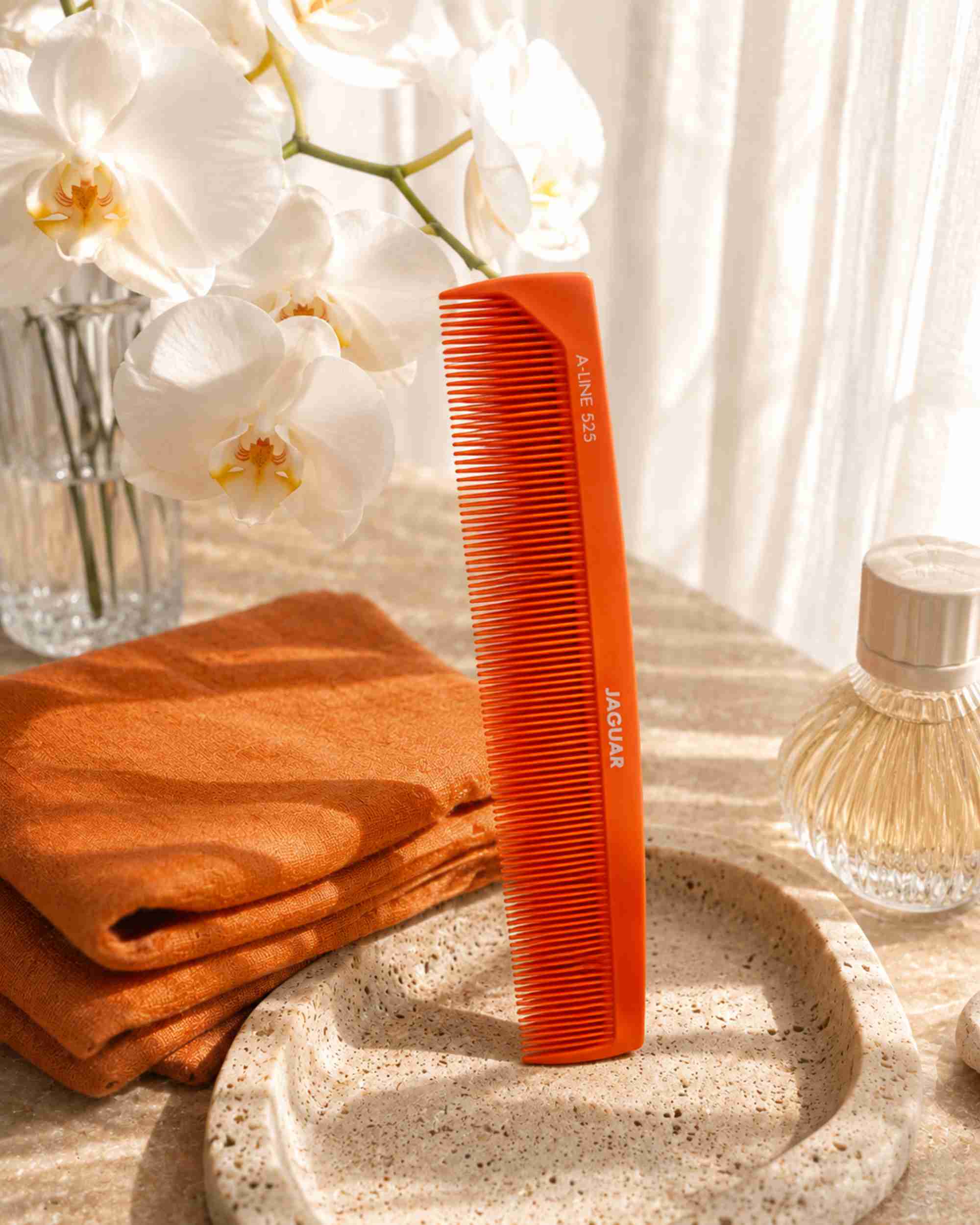 Premsons® Lightweight Fine Tooth Comb - Jaguar A-Line 525 Orange