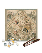 Premsons® Songbirds of Suzhou Mahjong Table Mat – Premium Anti-Slip Square Gaming & Decorative Mat - 23 x 23 inch - Versatile Non-Slip Play Surface