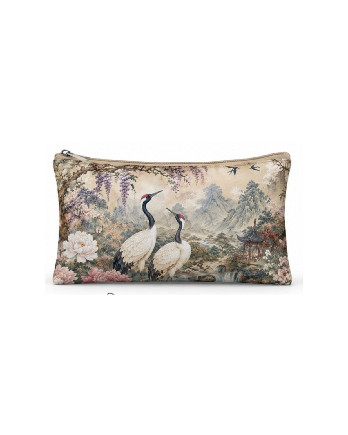 Premsons® Springtime in Suzhou Vegan Leather Zipper Pouch – Multipurpose Organiser – S, M, L & XL