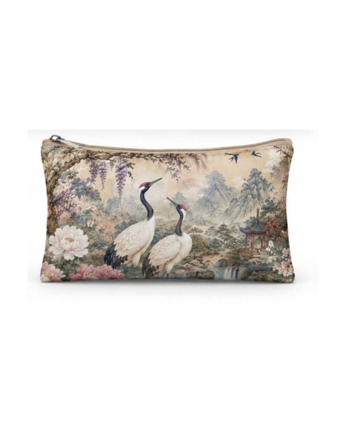 Premsons® Springtime in Suzhou Vegan Leather Zipper Pouch – Multipurpose Organiser – S, M, L & XL