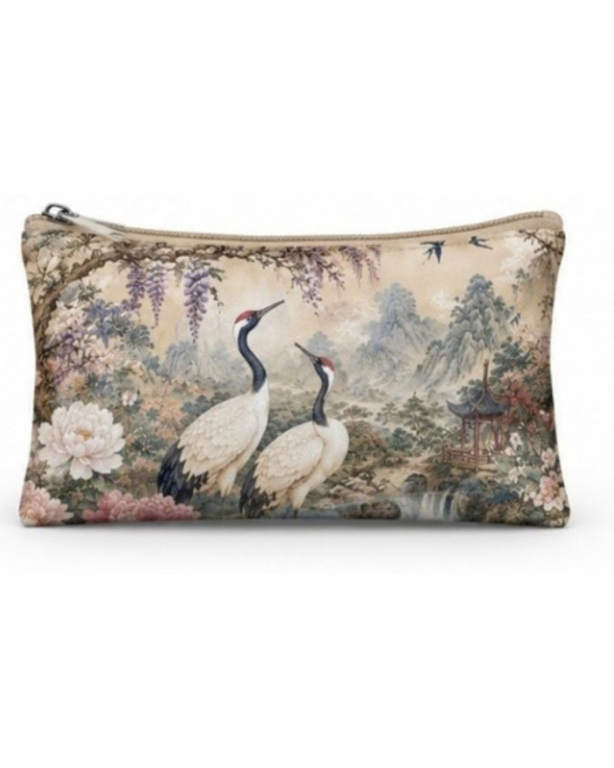Premsons® Springtime in Suzhou Vegan Leather Zipper Pouch – Multipurpose Organiser – S, M, L & XL