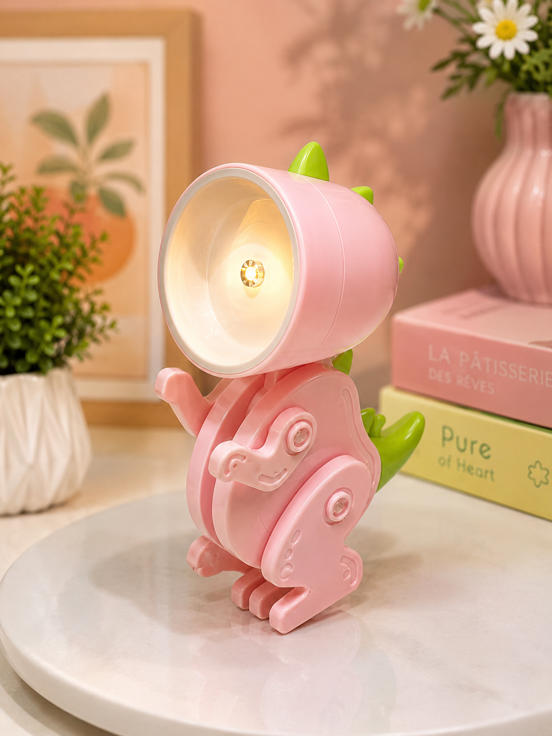 Premsons® Mini Dinosaur Clip-On LED Night Light – Cute Rechargeable Dino Lamp for Kids