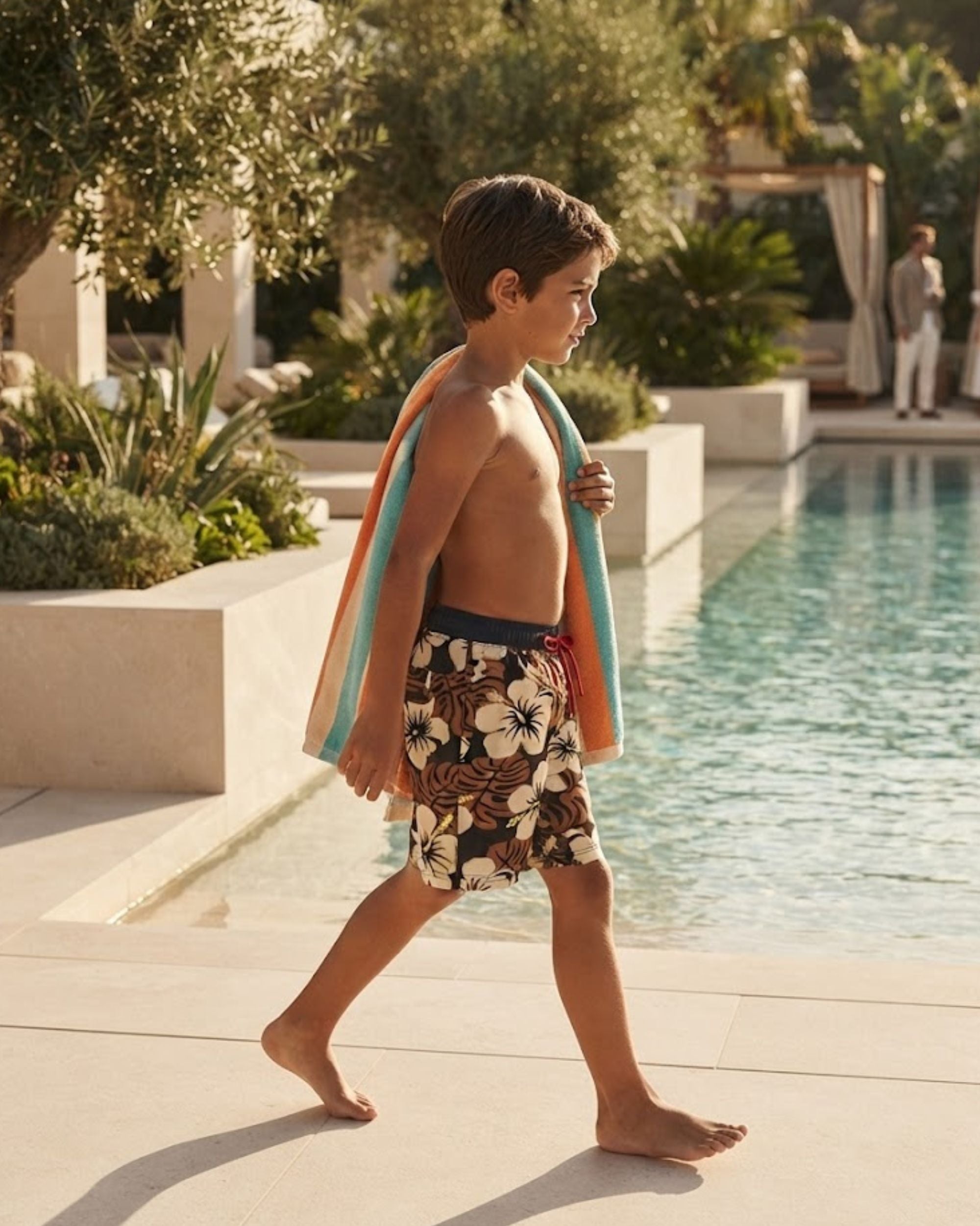Premsons® Kids Boys Floral Printed Swim Shorts – Quick-Dry Beach & Swimming Trunks with Elastic Waist & Drawstring