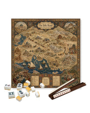 Premsons® Tales of the Silk Road Mahjong Table Mat – Premium Anti-Slip Square Gaming & Decorative Mat - 23 x 23 inch - Versatile Non-Slip Play Surface