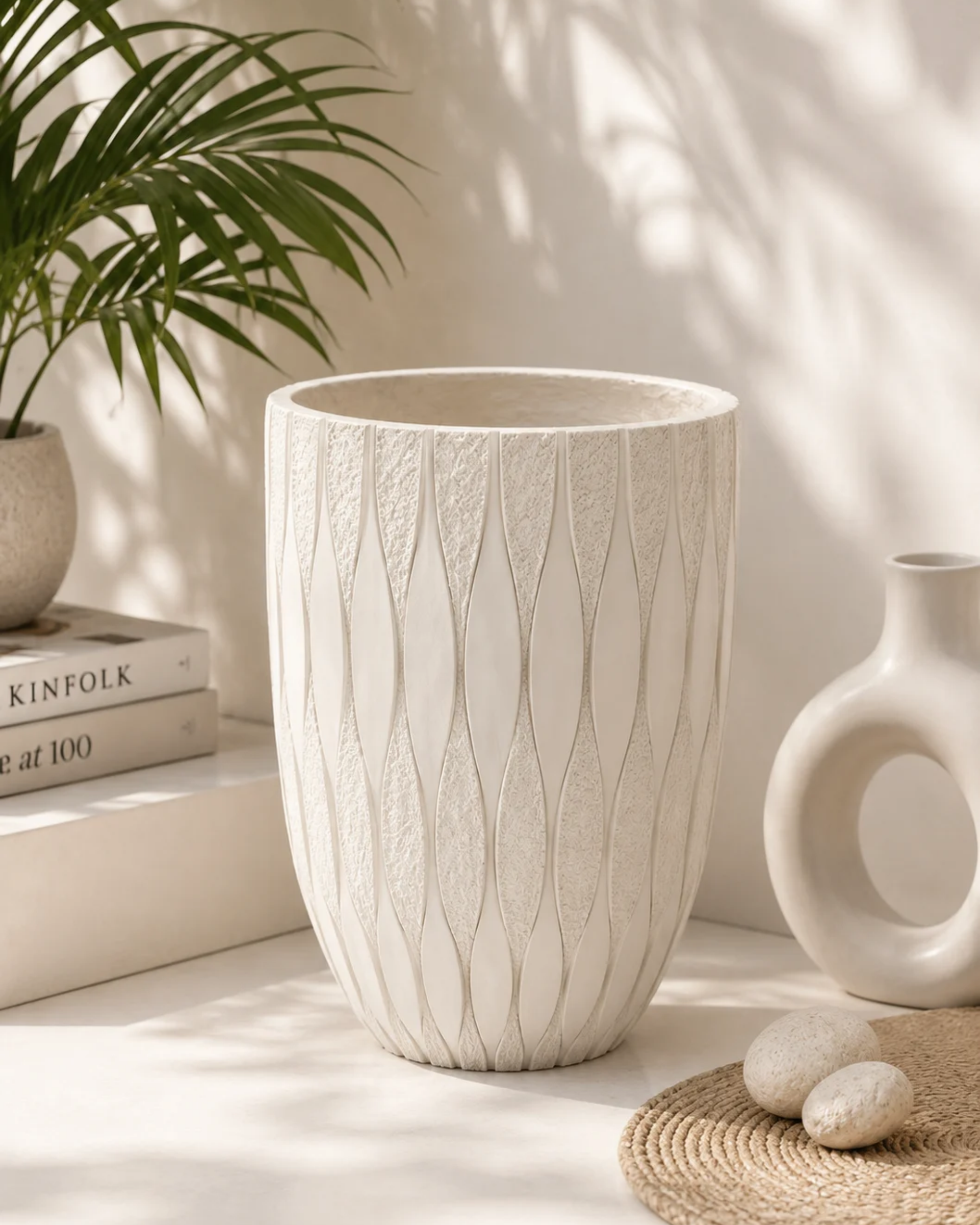 Premsons® Textured Leaf Pattern Decorative Planter