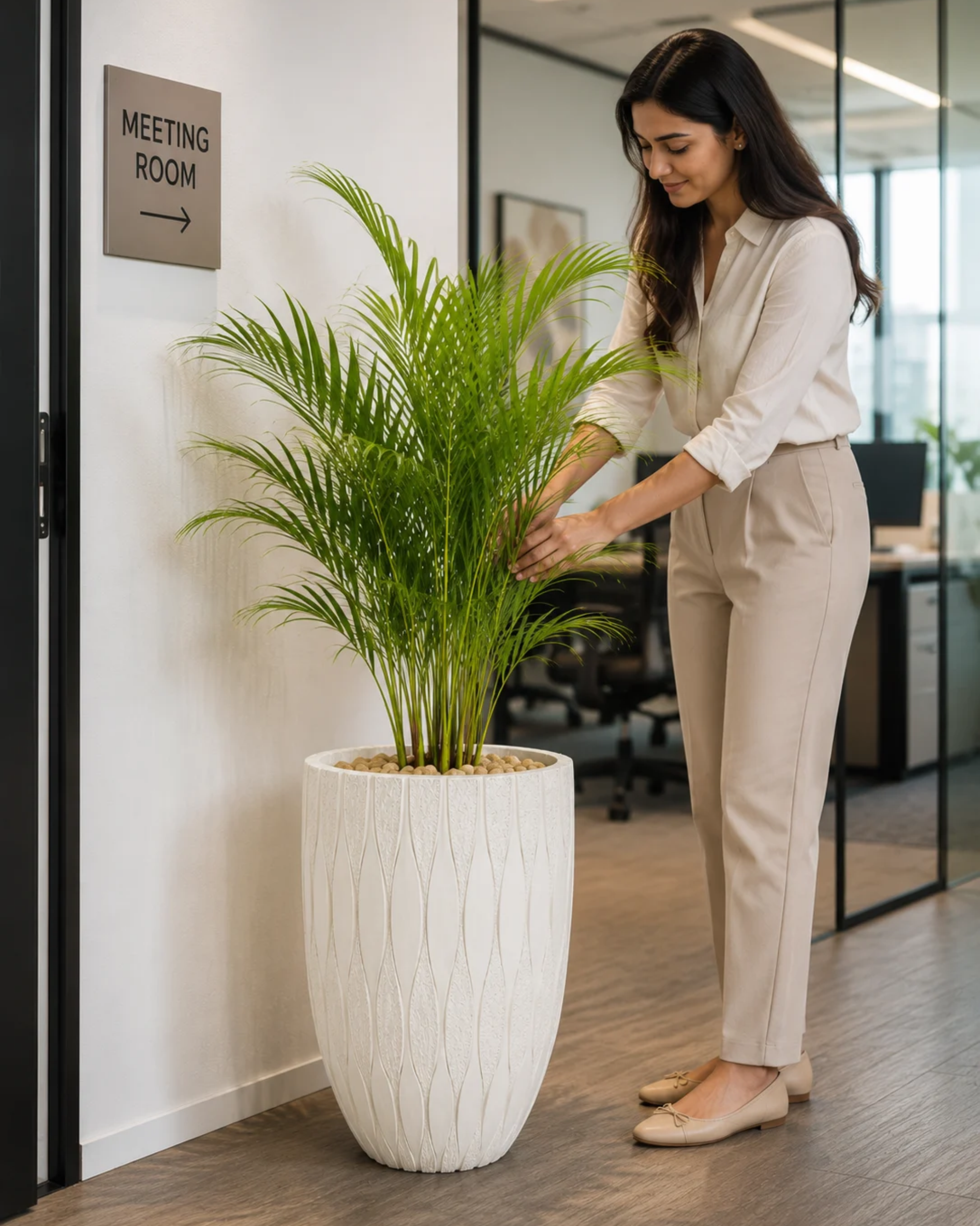 Premsons® Textured Leaf Pattern Decorative Planter