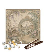Premsons® The Moon Gate Garden Mahjong Table Mat – Premium Anti-Slip Square Gaming & Decorative Mat - 23 x 23 inch - Versatile Non-Slip Play Surface