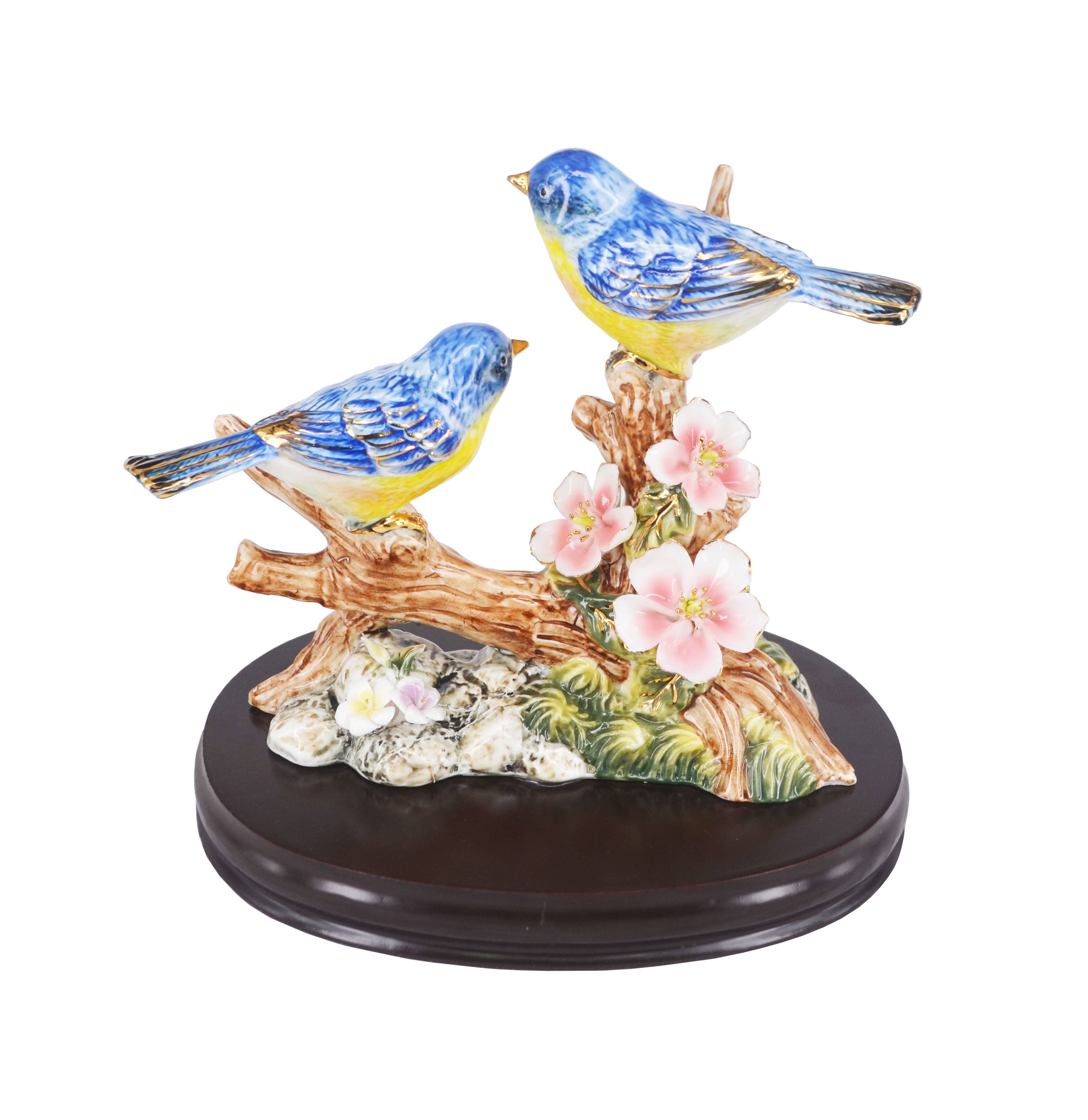 Premsons® Bluebirds on Branch Figurine – Handcrafted Wildlife Home Decor