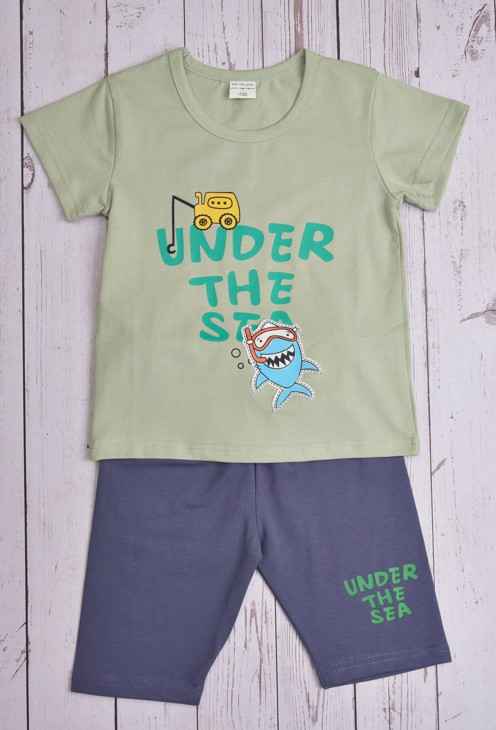Premsons® Under the Sea Boys' Co-ord Set – Mint Green & Navy