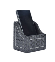 Premsons® Faux Leather Mobile Stand – Premium Woven Design Card Holder for Desk – Stylish Single Compartment Organizer for Phone & Essentials – Black