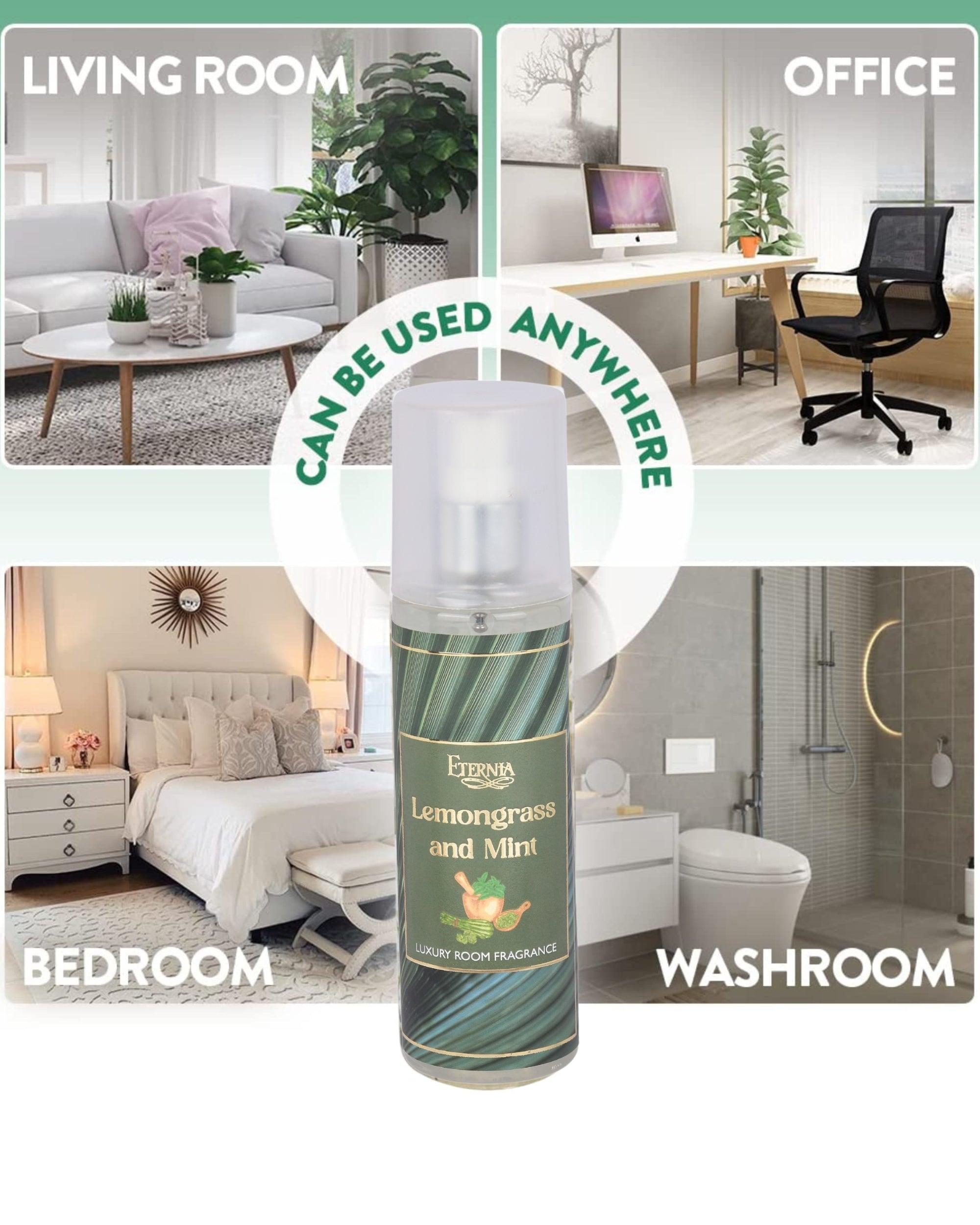 Eternia® Lemongrass Mint Spray – Zesty & Herbal Room Freshener