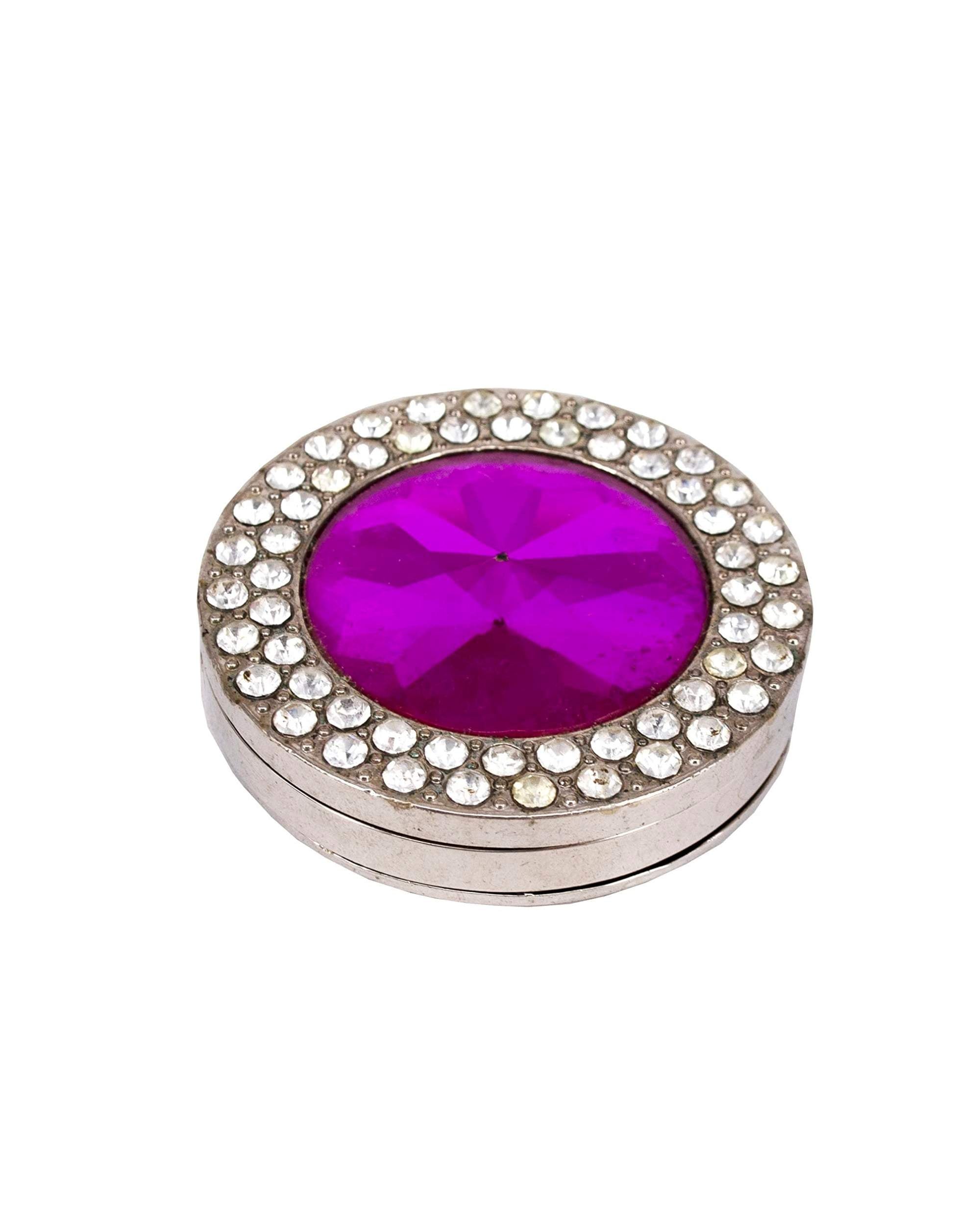 Premsons® Foldable Purse Holder Hook - Handbag Hanger for Table Desk - Bling Rhinestone Bag Holder for Women - Round Shape