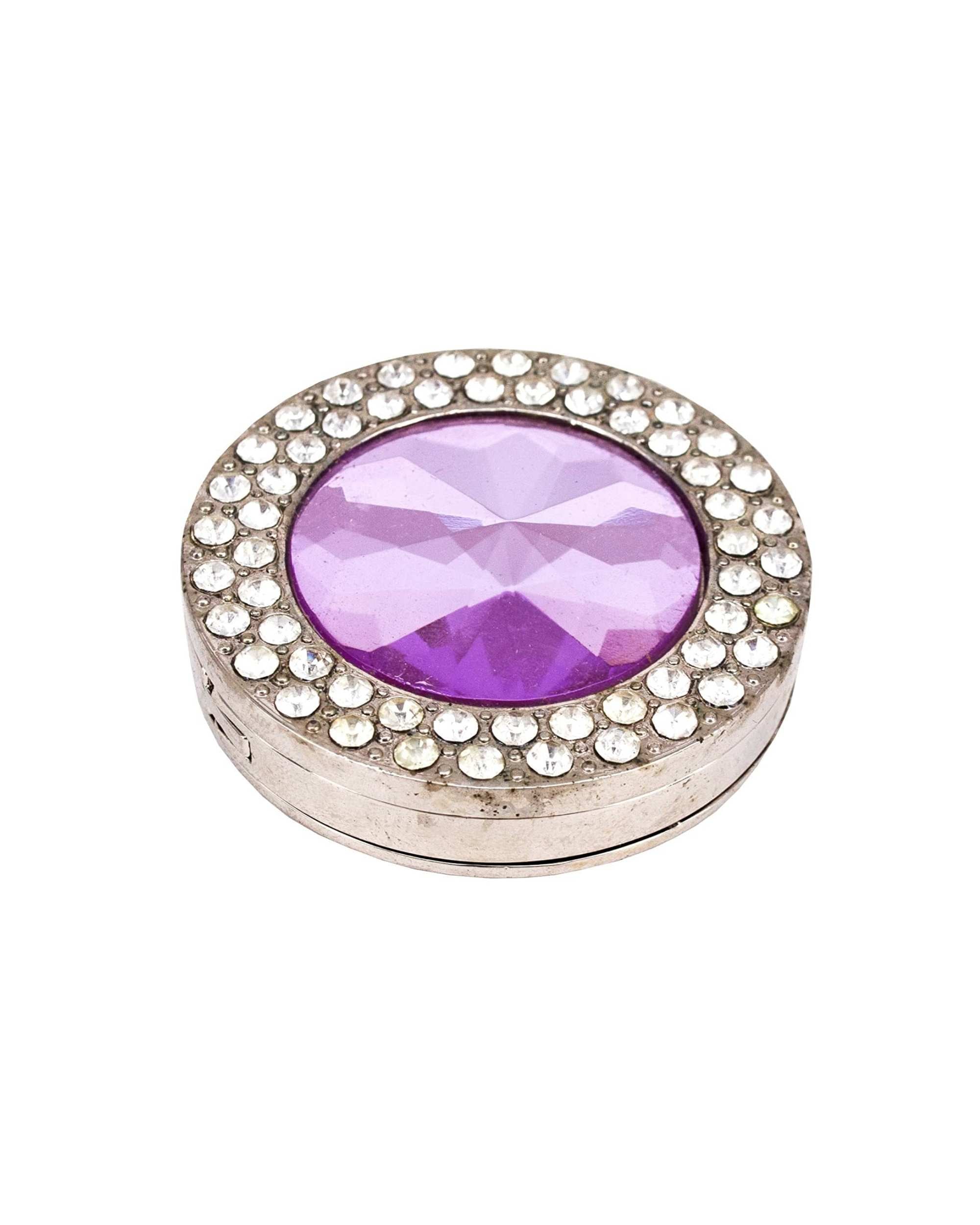 Premsons® Foldable Purse Holder Hook - Handbag Hanger for Table Desk - Bling Rhinestone Bag Holder for Women - Round Shape