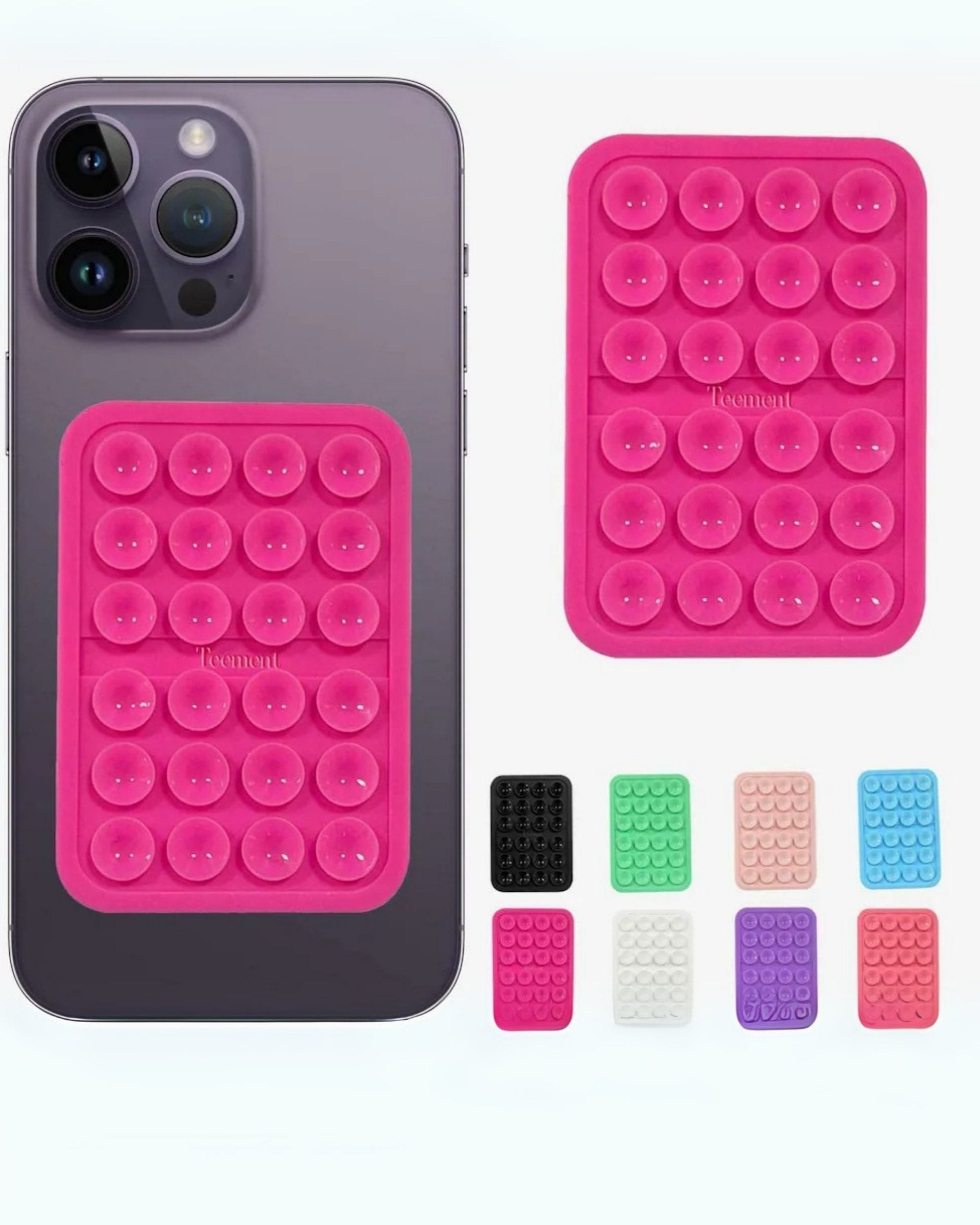 Premsons® StickyGrippy Suction Phone Case Mount – Silicone Adhesive Holder for iPhone & Android | Hands-Free Mirror & Shower Stand, Fidget Toy for Videos, Selfies & More