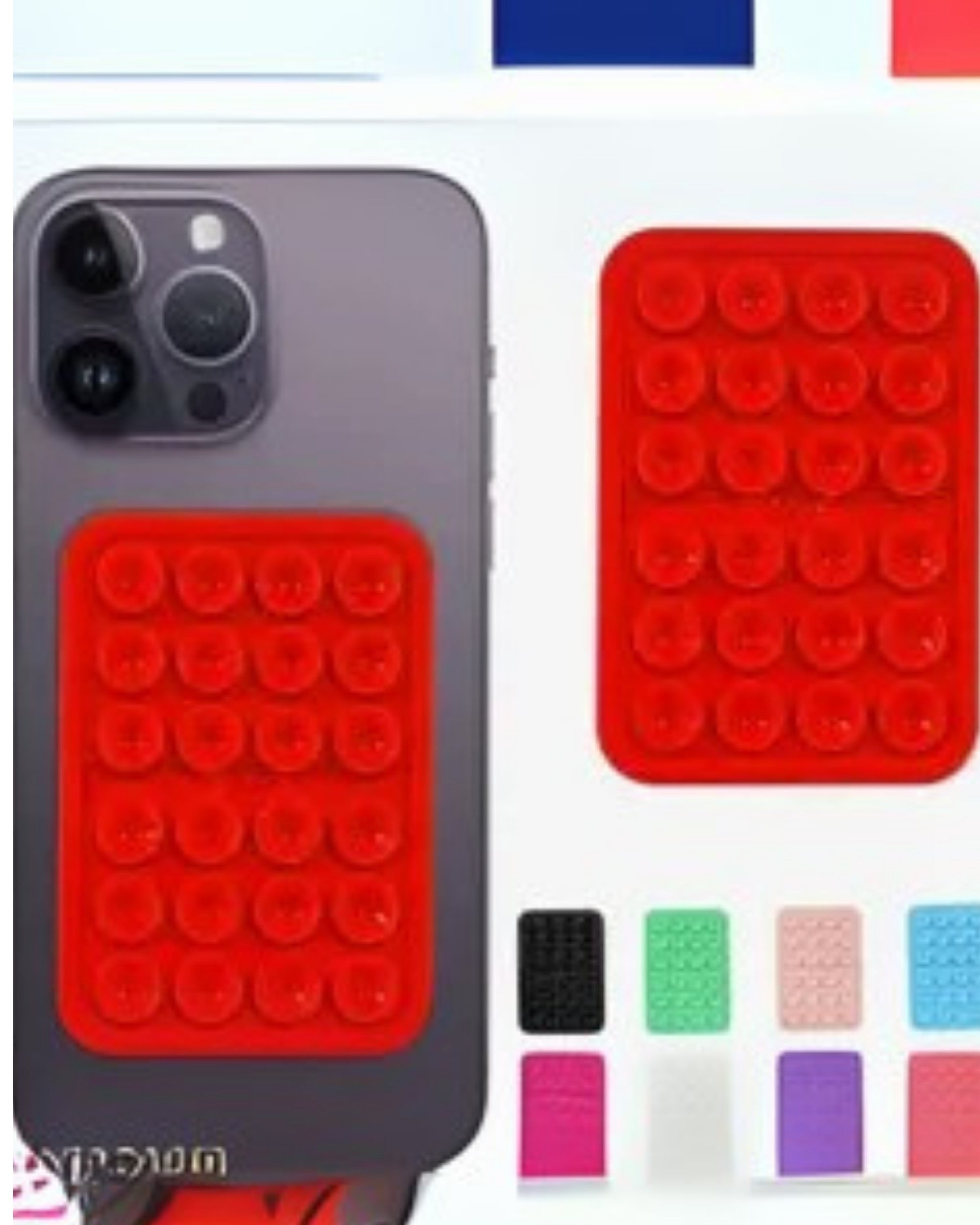 Premsons® StickyGrippy Suction Phone Case Mount – Silicone Adhesive Holder for iPhone & Android | Hands-Free Mirror & Shower Stand, Fidget Toy for Videos, Selfies & More