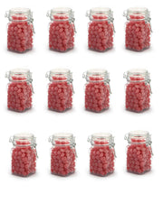 Premsons® Hexagon Glass Jars Clip Top Glass Canister Wide Mouth Storage Canister Jars For Masala,Spice,Food,aachar,Sugar,Bean Storage - 25 ml -Pack of 12