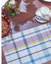 Premsons® Table Mats Set of 6 | Multicolor Checkered PVC Placemats for Dining Table | Washable, Non-Slip & Heat Resistant | Elegant Woven Design for Home & Kitchen Décor